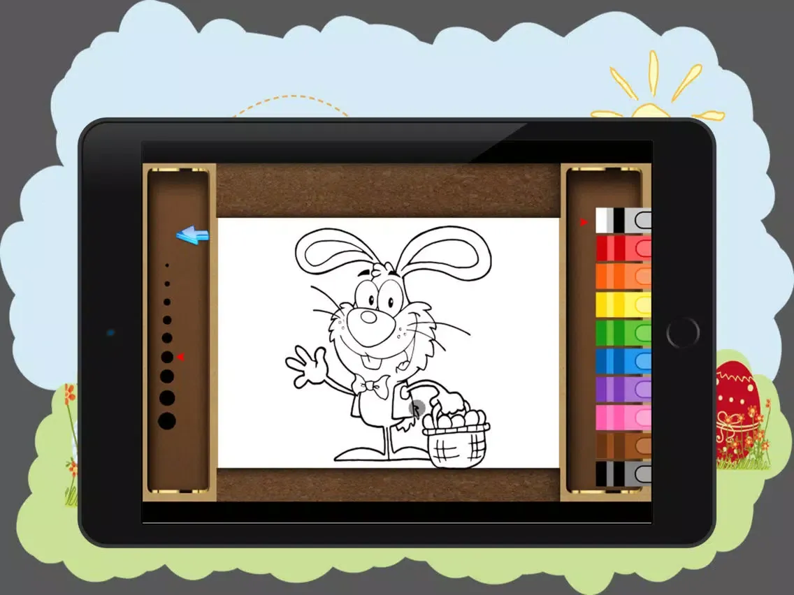 easter coloring book - my game free for children with eggs, happy a rabbits, chickens and chicks - colouring kids For iPhone and iPad iPad  Screenshots