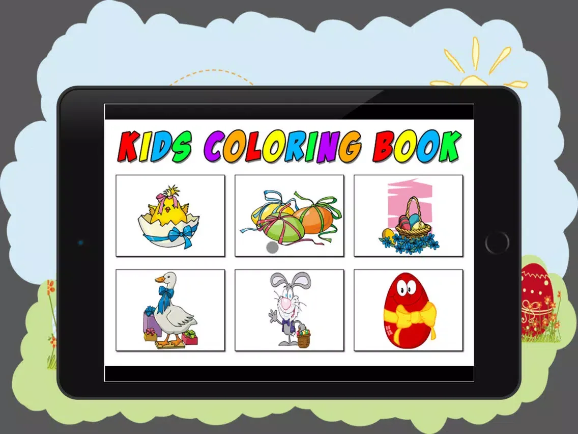 easter coloring book - my game free for children with eggs, happy a rabbits, chickens and chicks - colouring kids For iPhone and iPad iPad  Screenshots