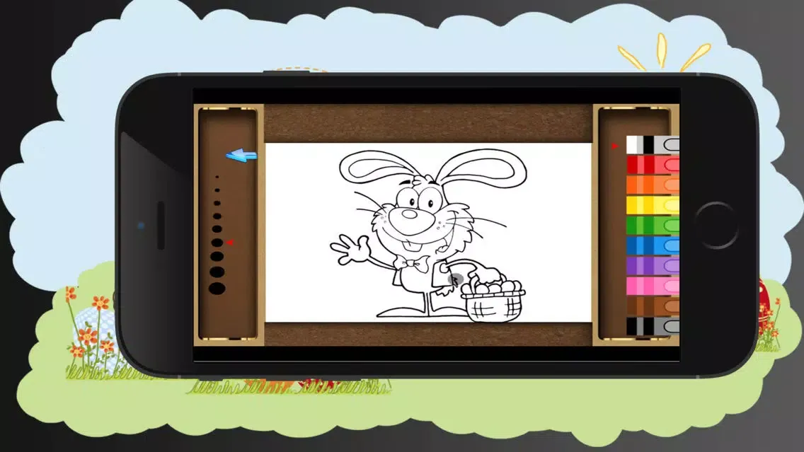 easter coloring book - my game free for children with eggs, happy a rabbits, chickens and chicks - colouring kids For iPhone and iPad Screenshots