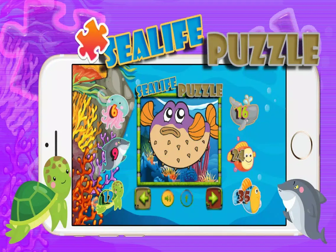 Captures d'écran de Sea life Jigsaw Collection Learning For Kids iPad 