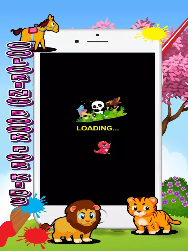 zoo animals card coloring book for kids iPad 应用截图