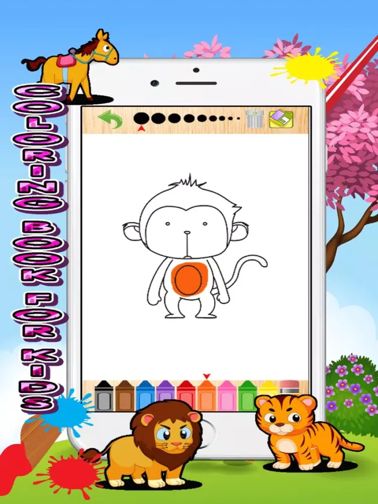 zoo animals card coloring book for kids iPad 应用截图