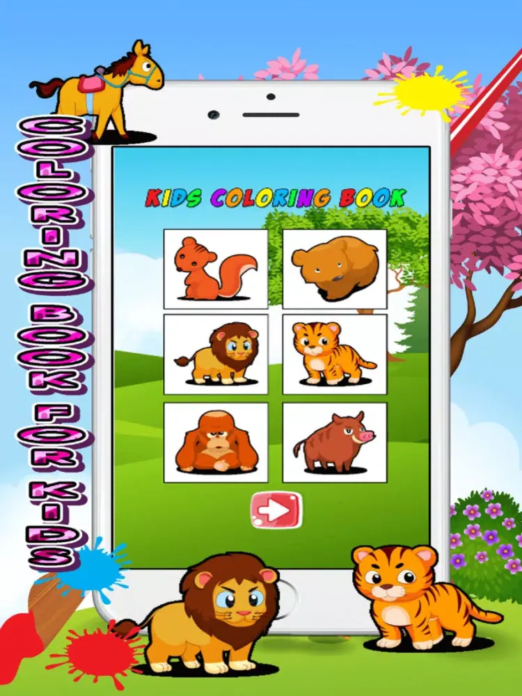 zoo animals card coloring book for kids iPad 应用截图