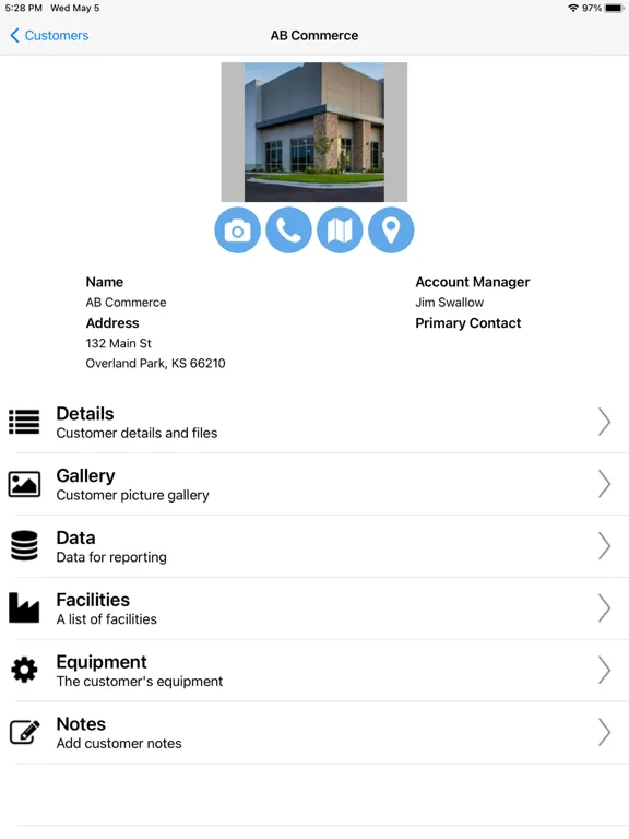 Tangkapan layar Amp Onsite iPad 