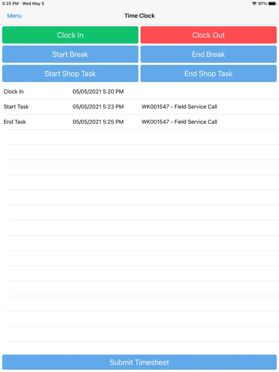 Tangkapan layar Amp Onsite iPad 