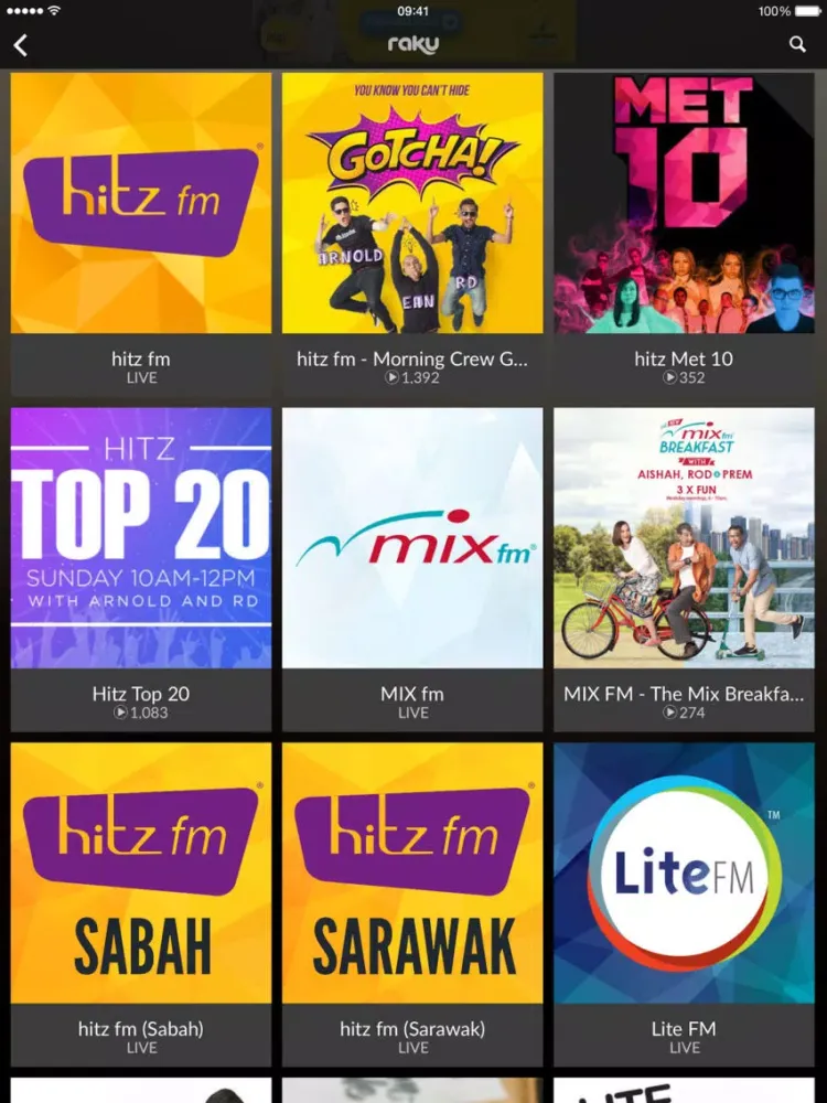Tangkapan skrin Raku iPad 