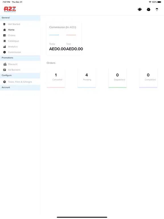 A2Z Vendor iPad  स्क्रीनशॉट