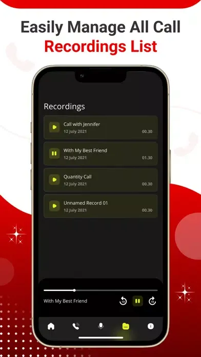 Скриншоты Phone Call Recorder App