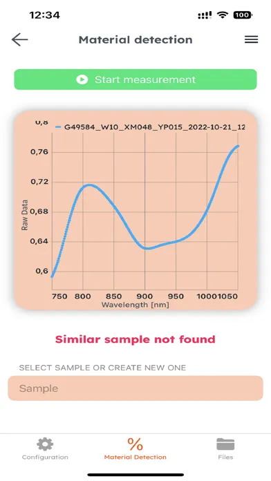 ภาพหน้าจอของ Mini Spectrometer (NIR)
