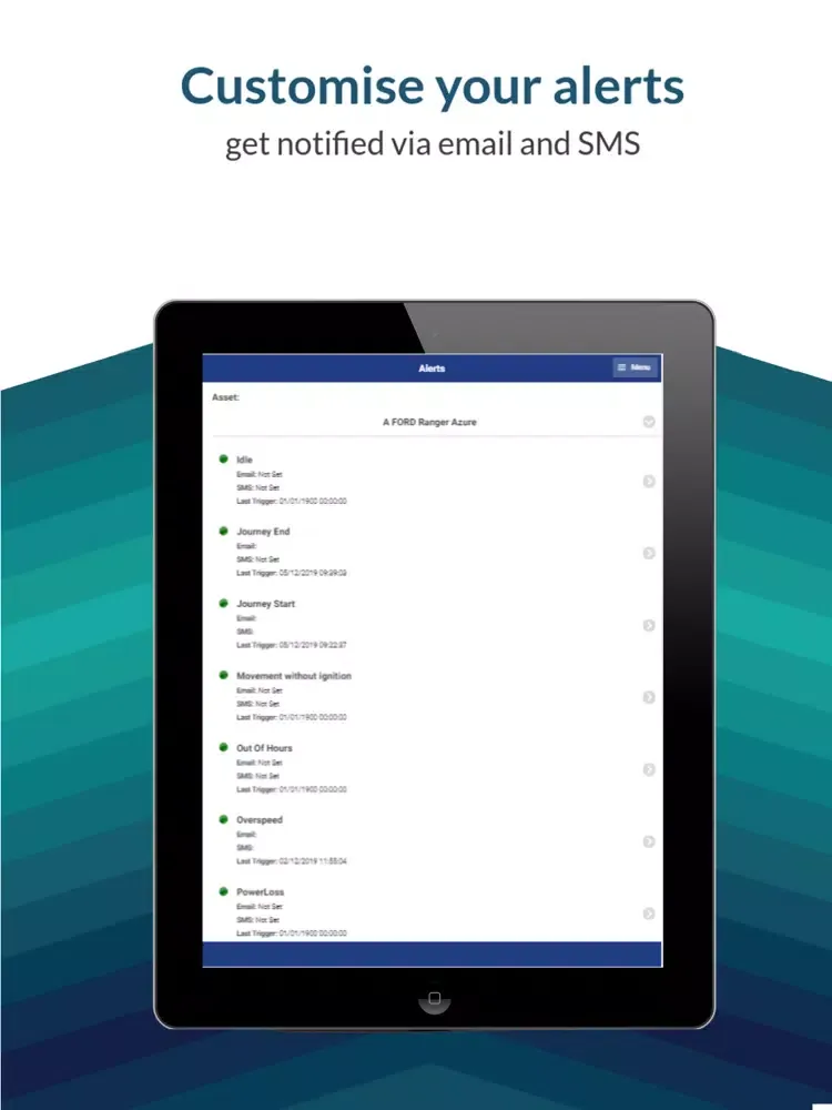 ภาพหน้าจอของ AMS Fleet Manager iPad 