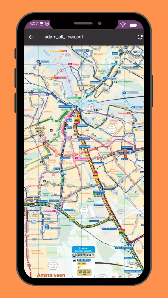 ภาพหน้าจอของ Amsterdam Metro & Tram Map