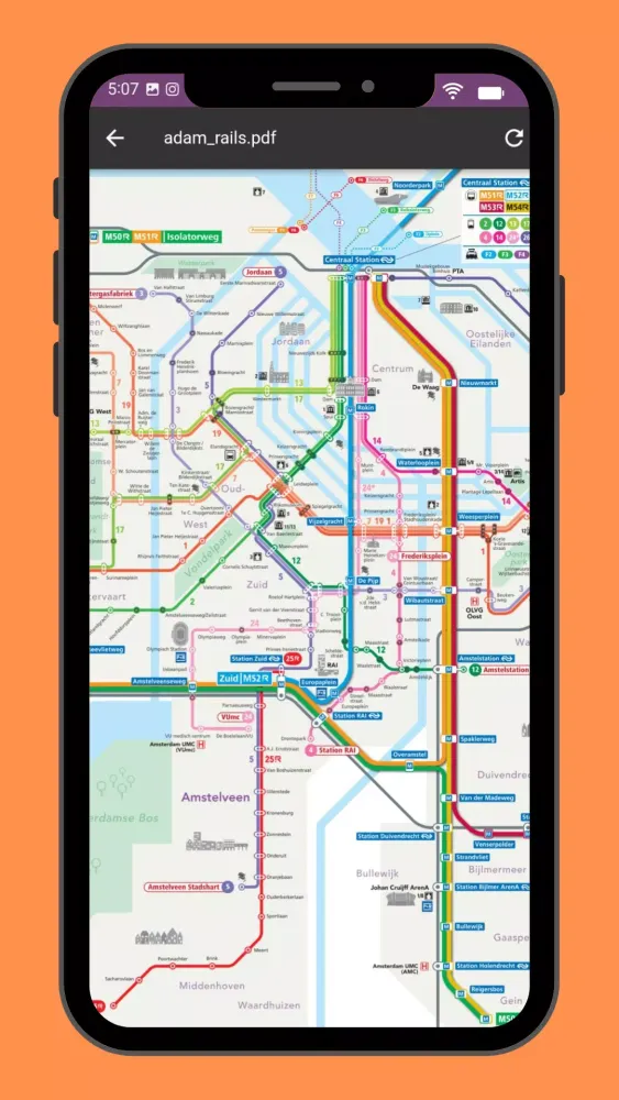 ภาพหน้าจอของ Amsterdam Metro & Tram Map