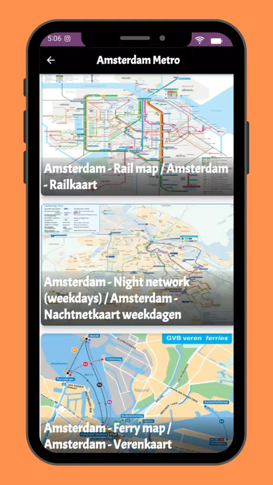 ภาพหน้าจอของ Amsterdam Metro & Tram Map