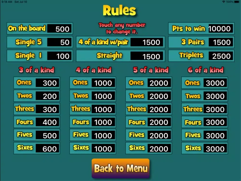 Fabulous Farkle iPad  स्क्रीनशॉट