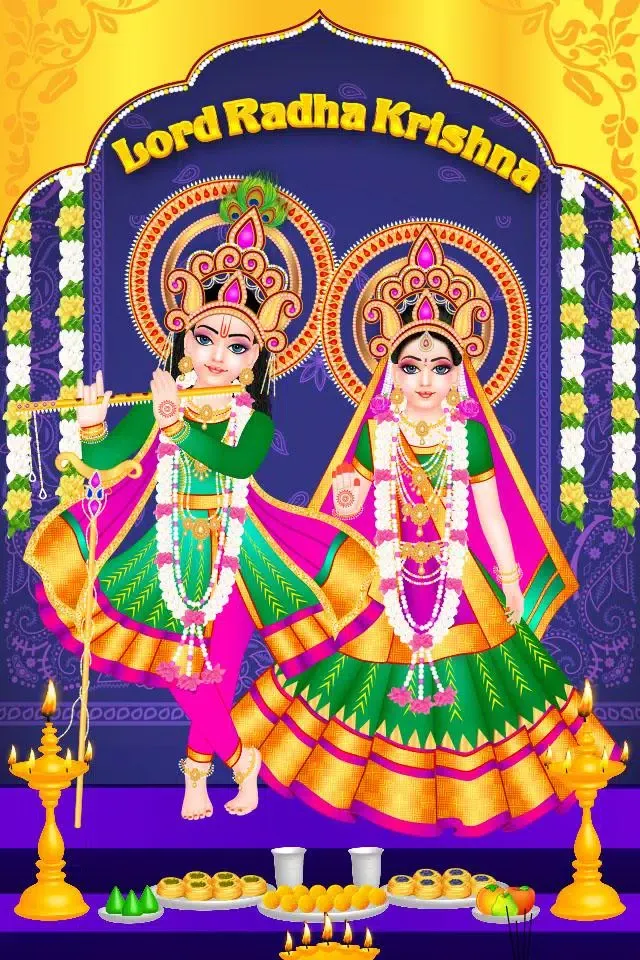 Tangkapan layar Lord Radha Krishna Live Temple