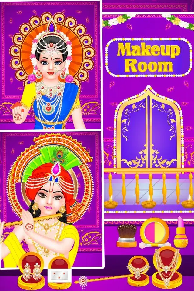 Tangkapan layar Lord Radha Krishna Live Temple