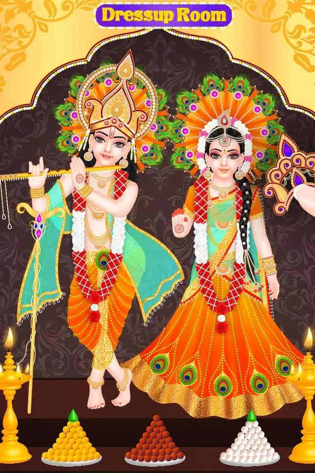 Tangkapan layar Lord Radha Krishna Live Temple