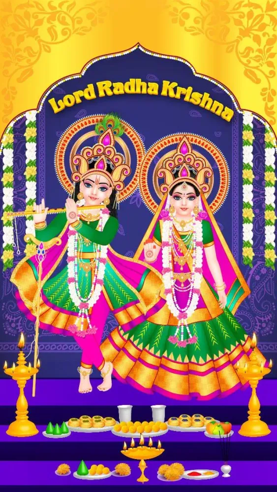 Tangkapan layar Lord Radha Krishna Live Temple