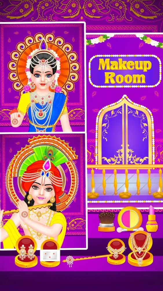 Tangkapan layar Lord Radha Krishna Live Temple