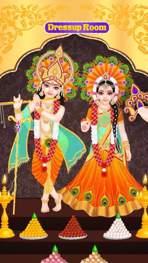 Tangkapan layar Lord Radha Krishna Live Temple