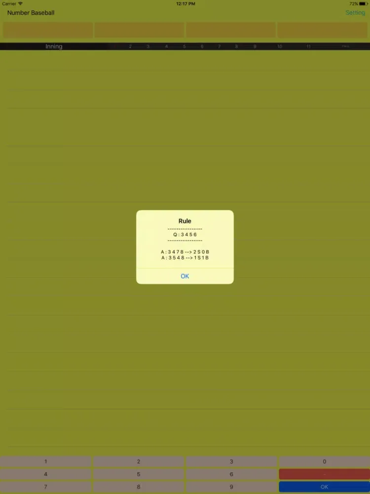 Ảnh chụp màn hình của Numeric Baseball iPad 