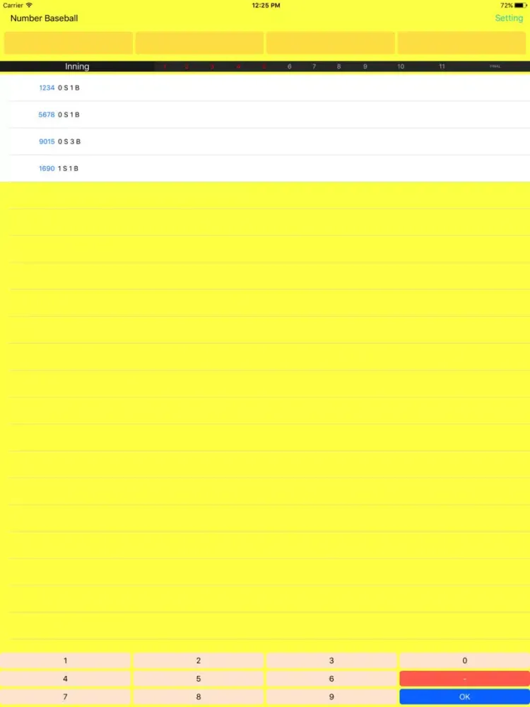 Ảnh chụp màn hình của Numeric Baseball iPad 