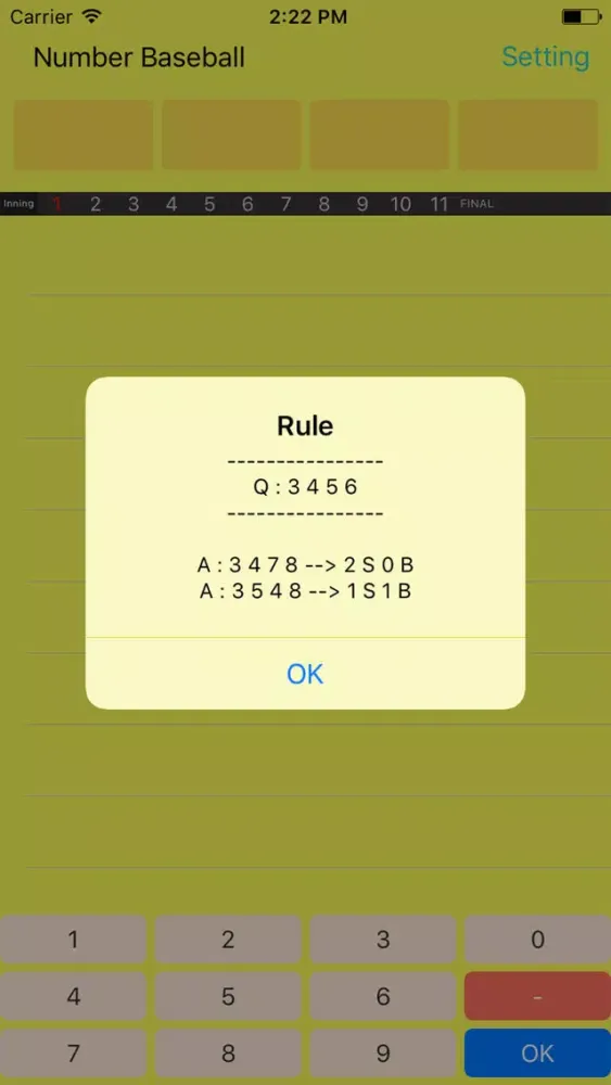 Ảnh chụp màn hình của Numeric Baseball