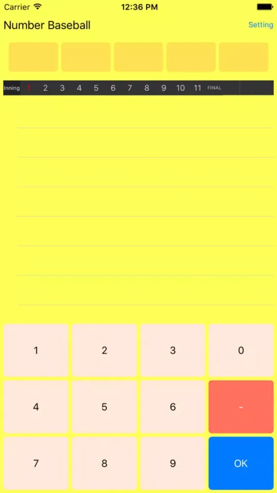 Ảnh chụp màn hình của Numeric Baseball