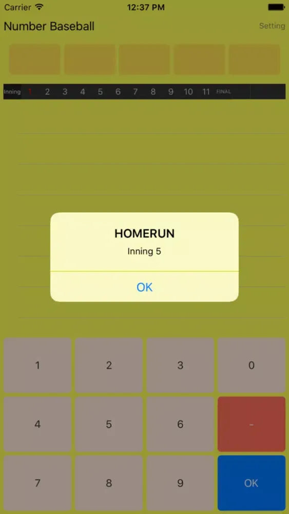 Ảnh chụp màn hình của Numeric Baseball