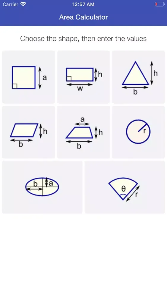 Area Calc surface area formula应用截图