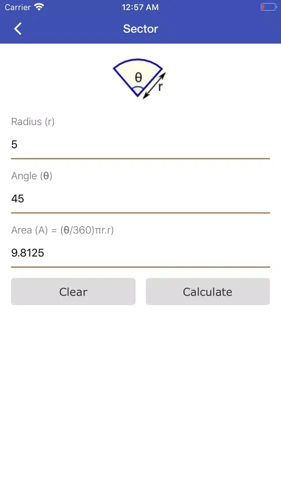 Area Calc surface area formula应用截图