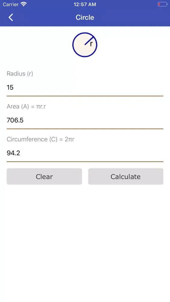 Area Calc surface area formula应用截图