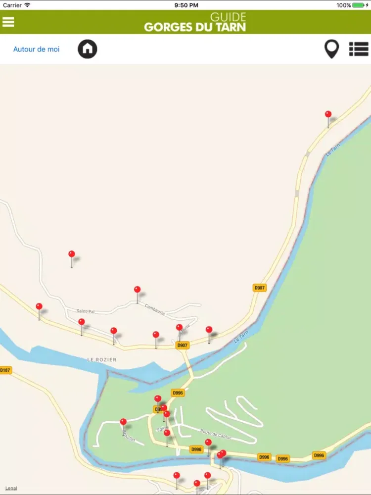 ภาพหน้าจอของ Guide Gorges du Tarn iPad 