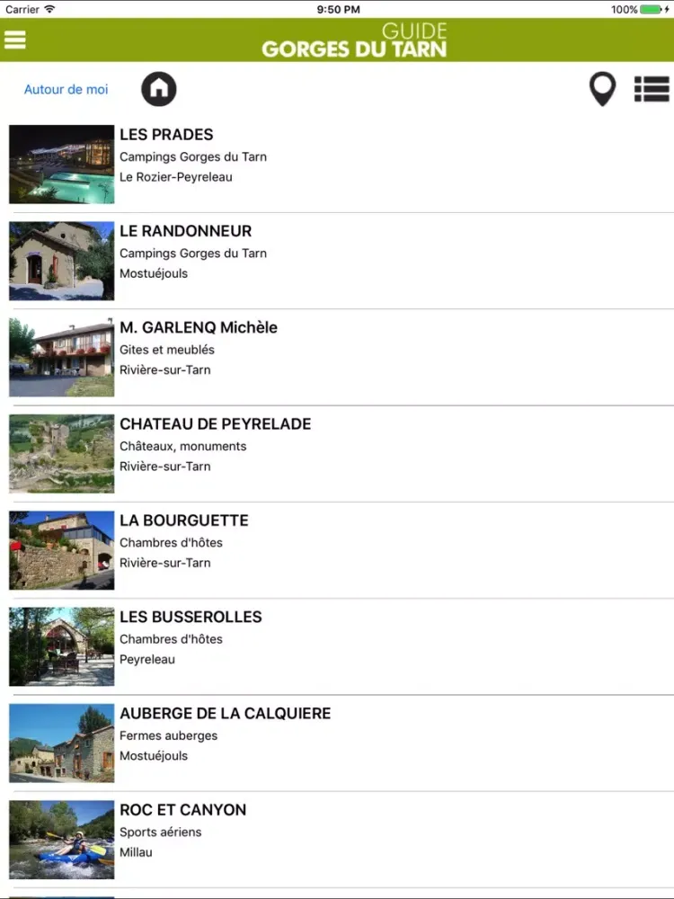 ภาพหน้าจอของ Guide Gorges du Tarn iPad 