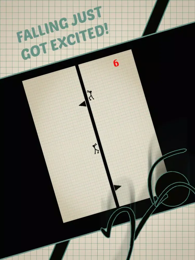 Capturas de pantalla de Doodle Stickman Jump n Fall: Don't Crash Off The Line iPad 