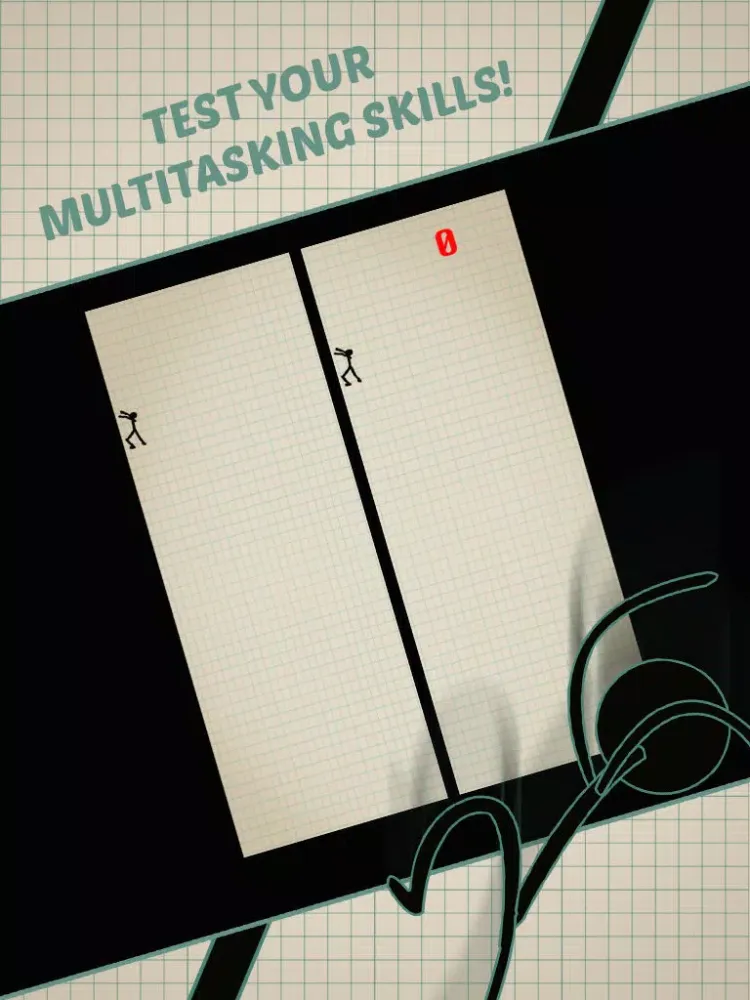 Capturas de pantalla de Doodle Stickman Jump n Fall: Don't Crash Off The Line iPad 