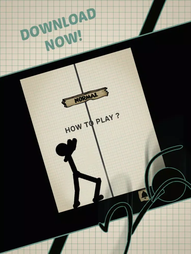 Capturas de pantalla de Doodle Stickman Jump n Fall: Don't Crash Off The Line iPad 