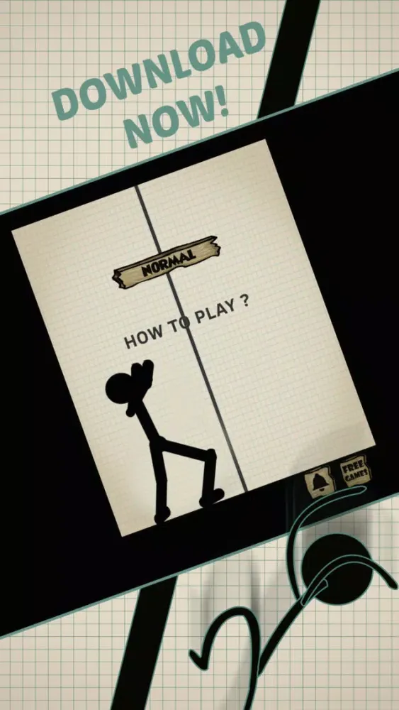 Capturas de pantalla de Doodle Stickman Jump n Fall: Don't Crash Off The Line