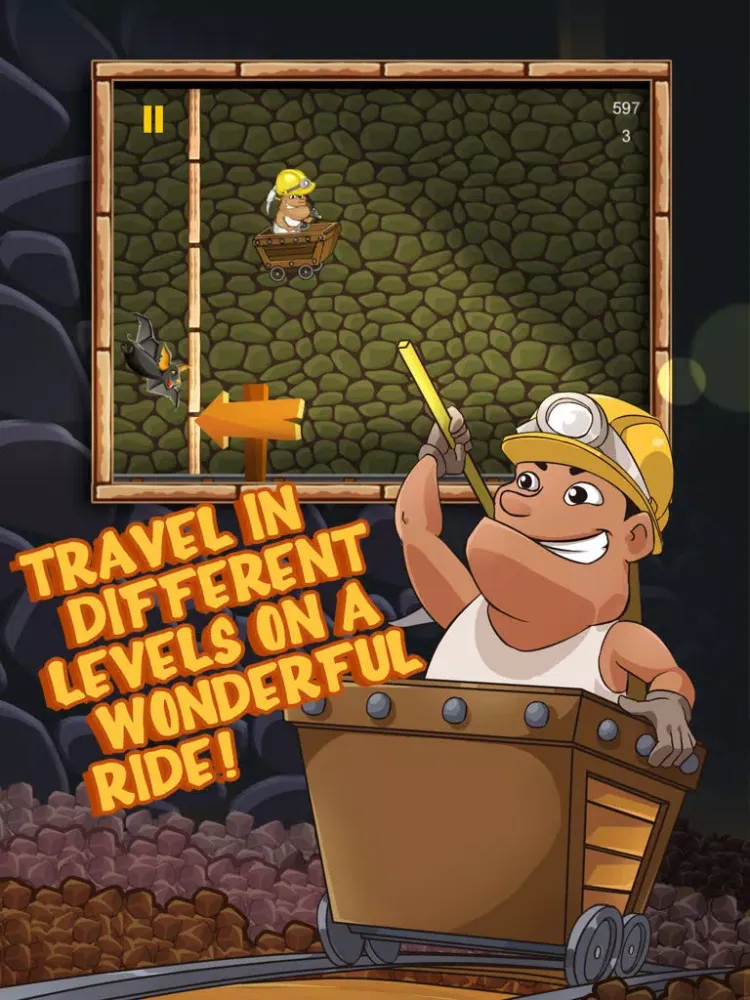 Gold Miner Rail Craft Ride: Pitfall Survival iPad  Screenshots