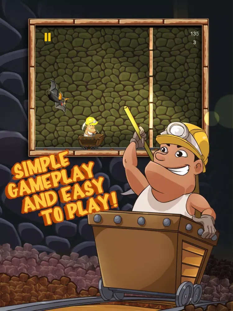 Gold Miner Rail Craft Ride: Pitfall Survival iPad  Screenshots