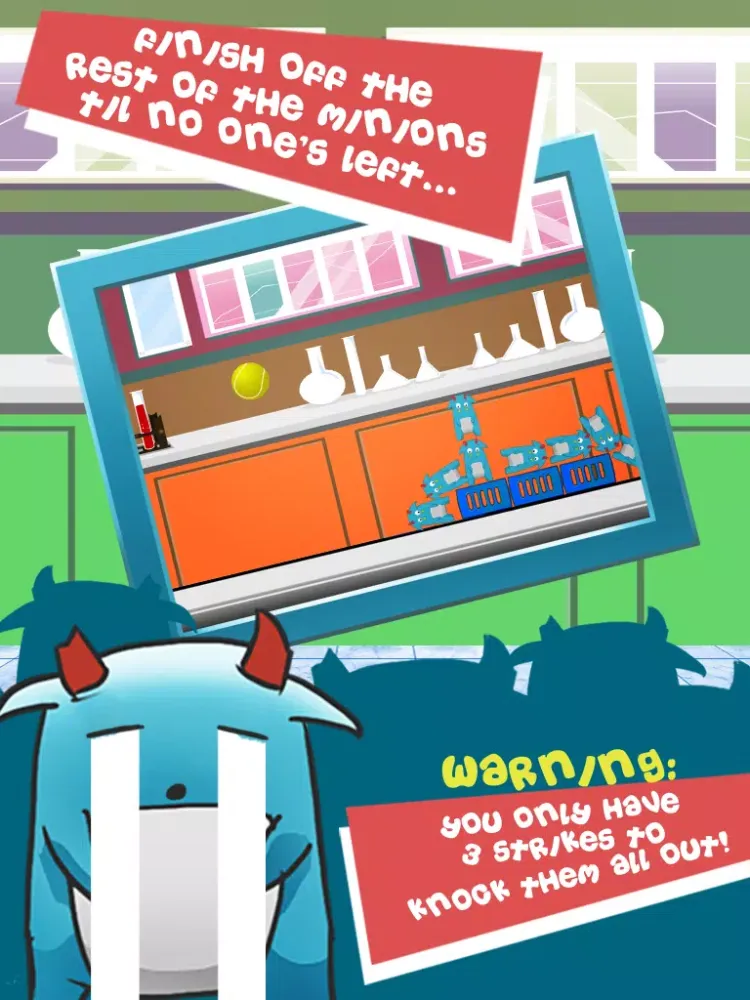 Capturas de tela do Knockdown the Tiny Minion Monsters: Make Them Fall From High iPad 