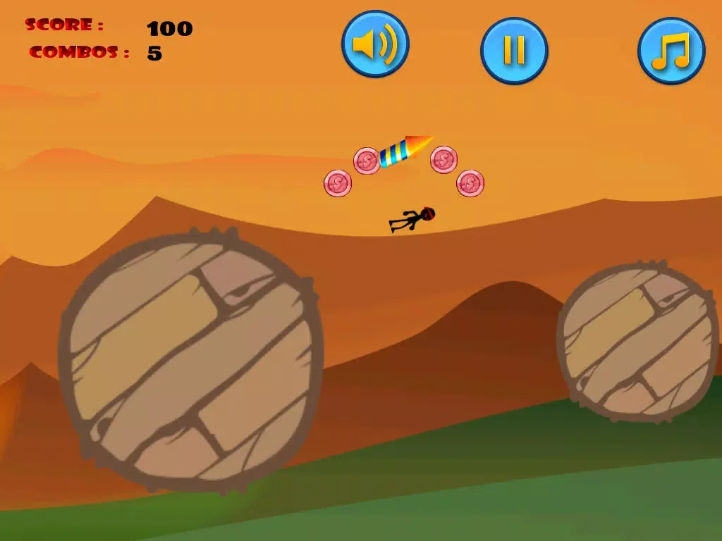 Скриншоты Stickman Kung Fu Ninja Stunt: Jump n Fly Seige iPad 