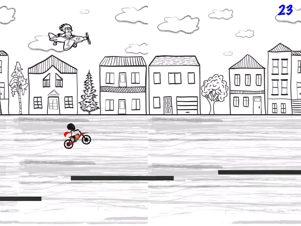 صور Stickman Line Biker Racer: Run and Fly Through the City iPad 