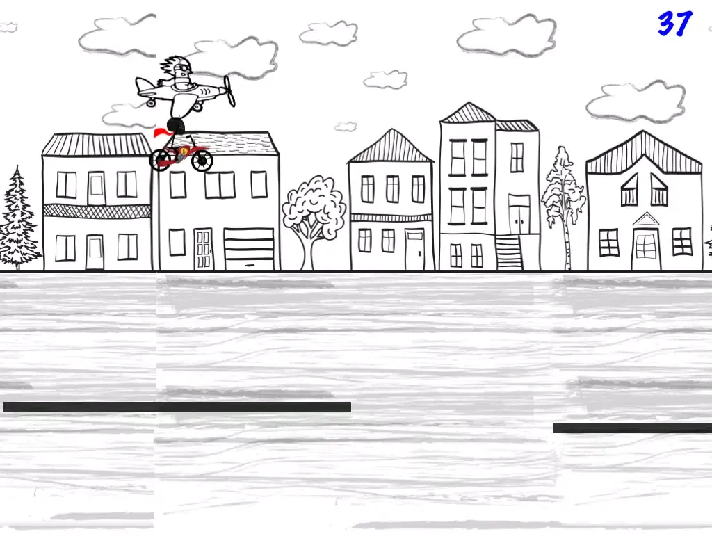 صور Stickman Line Biker Racer: Run and Fly Through the City iPad 