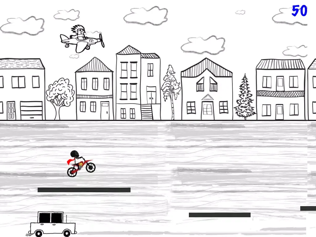 صور Stickman Line Biker Racer: Run and Fly Through the City iPad 
