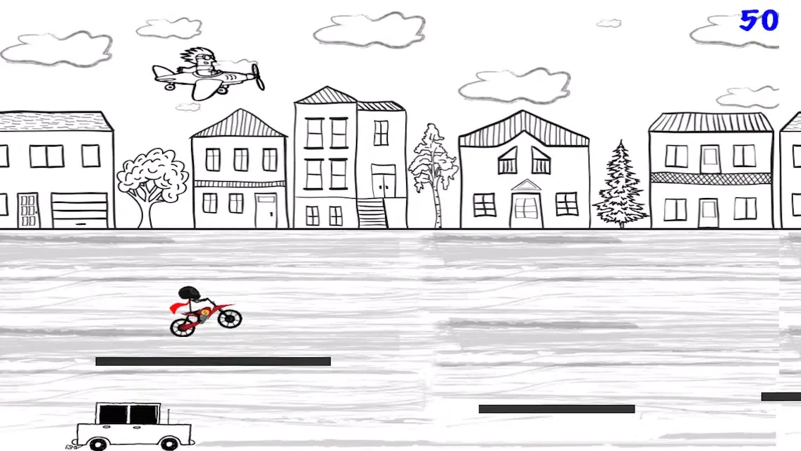 صور Stickman Line Biker Racer: Run and Fly Through the City