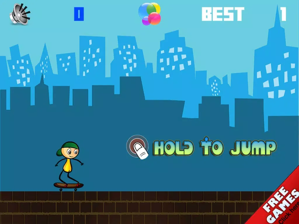 تصاویر Touch Stickman Skateboard Jump: Pure Skater Skills iPad 