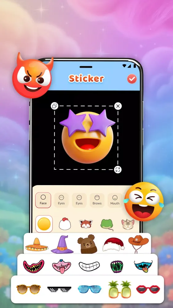 Tangkapan skrin DIY Cute Sticker & Emoji Maker