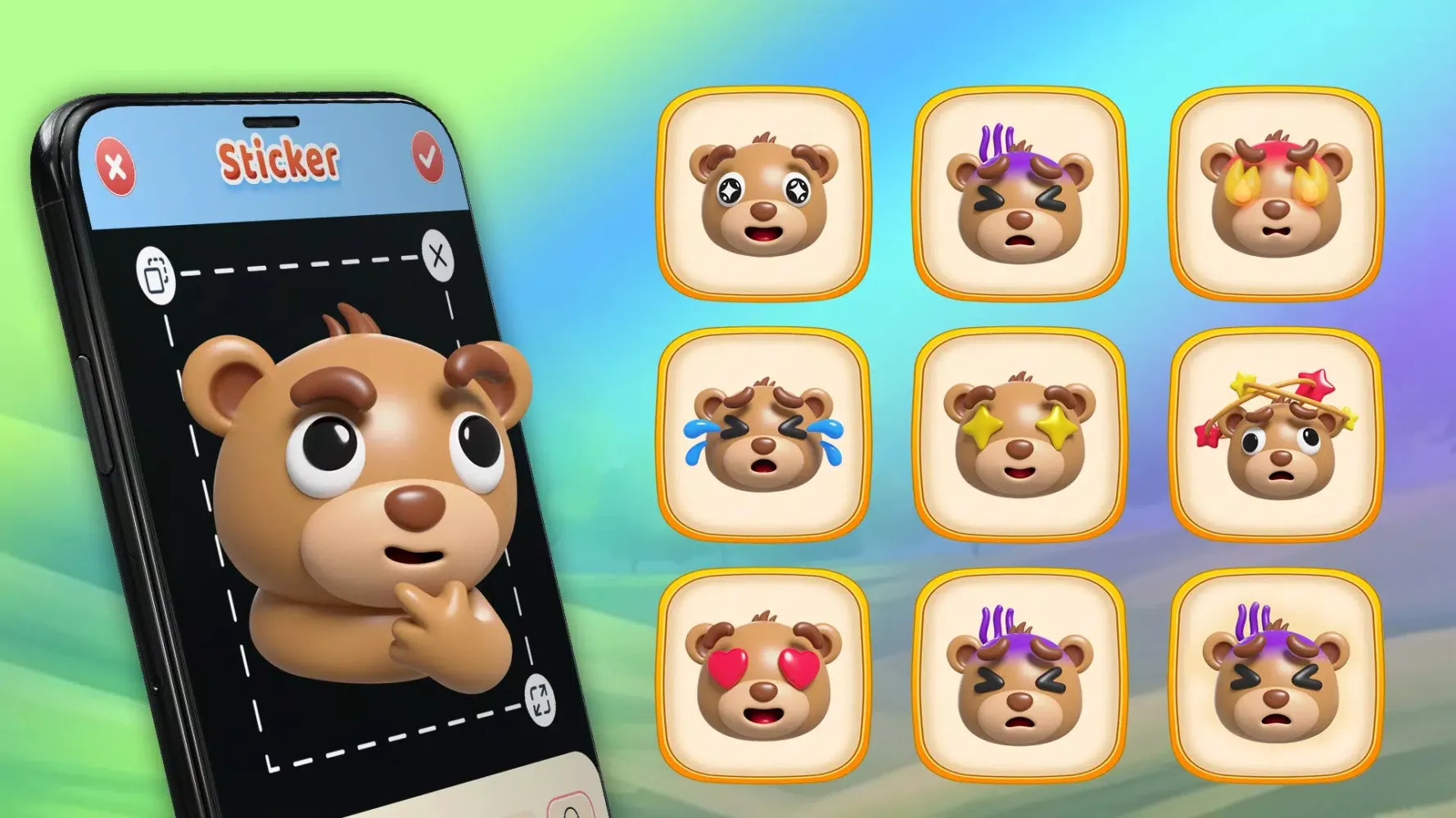 Tangkapan skrin DIY Cute Sticker & Emoji Maker