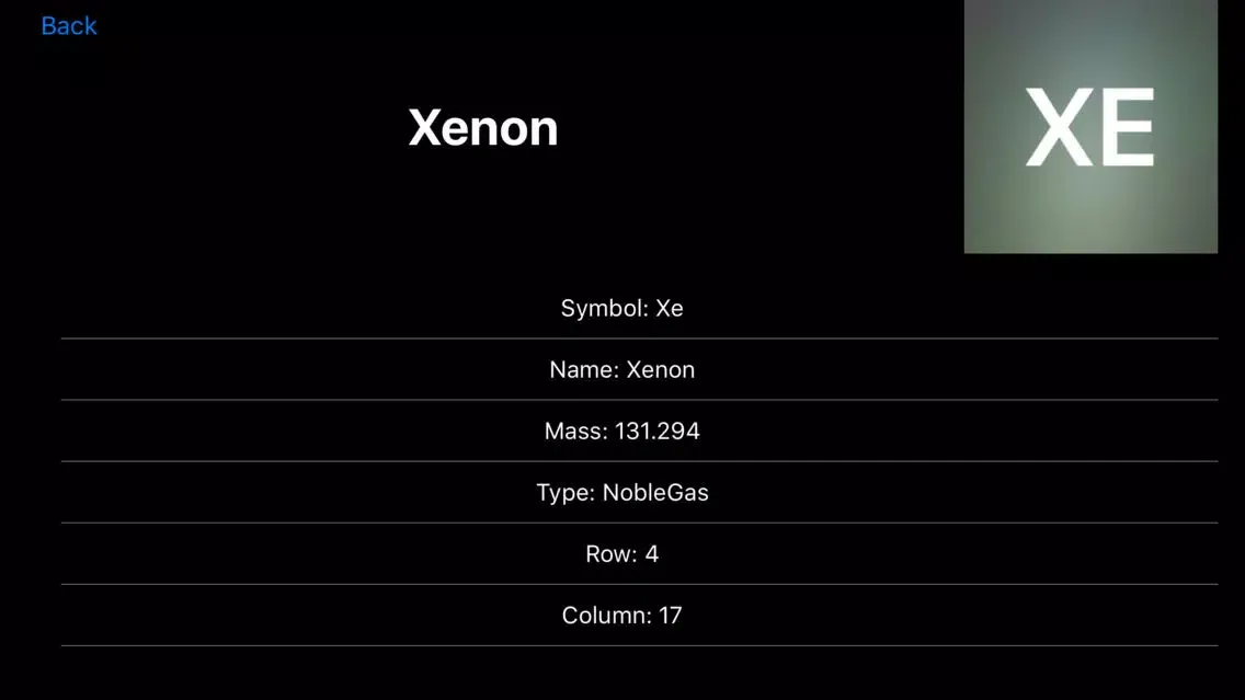 Capturas de tela do Elementary Periodic Table